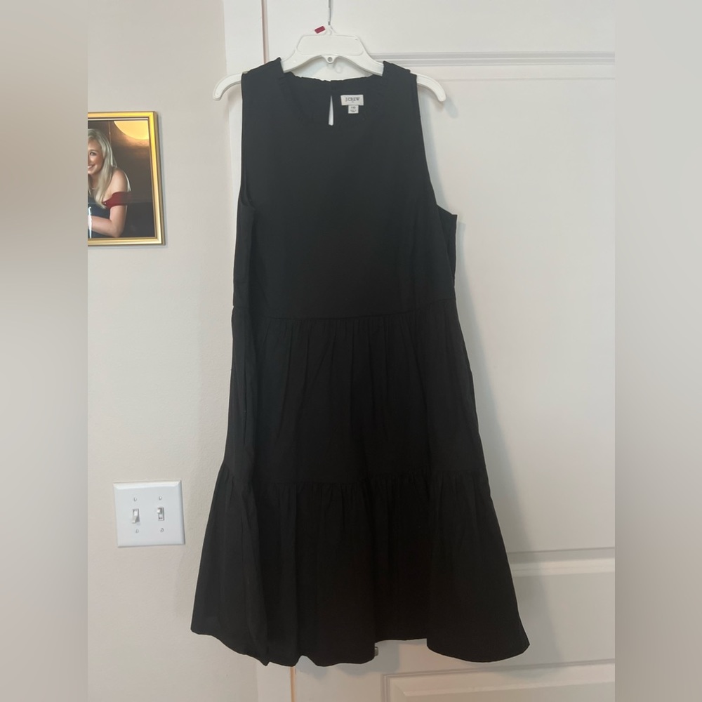 NWOT J CREW ruffle neck tiered dresss
